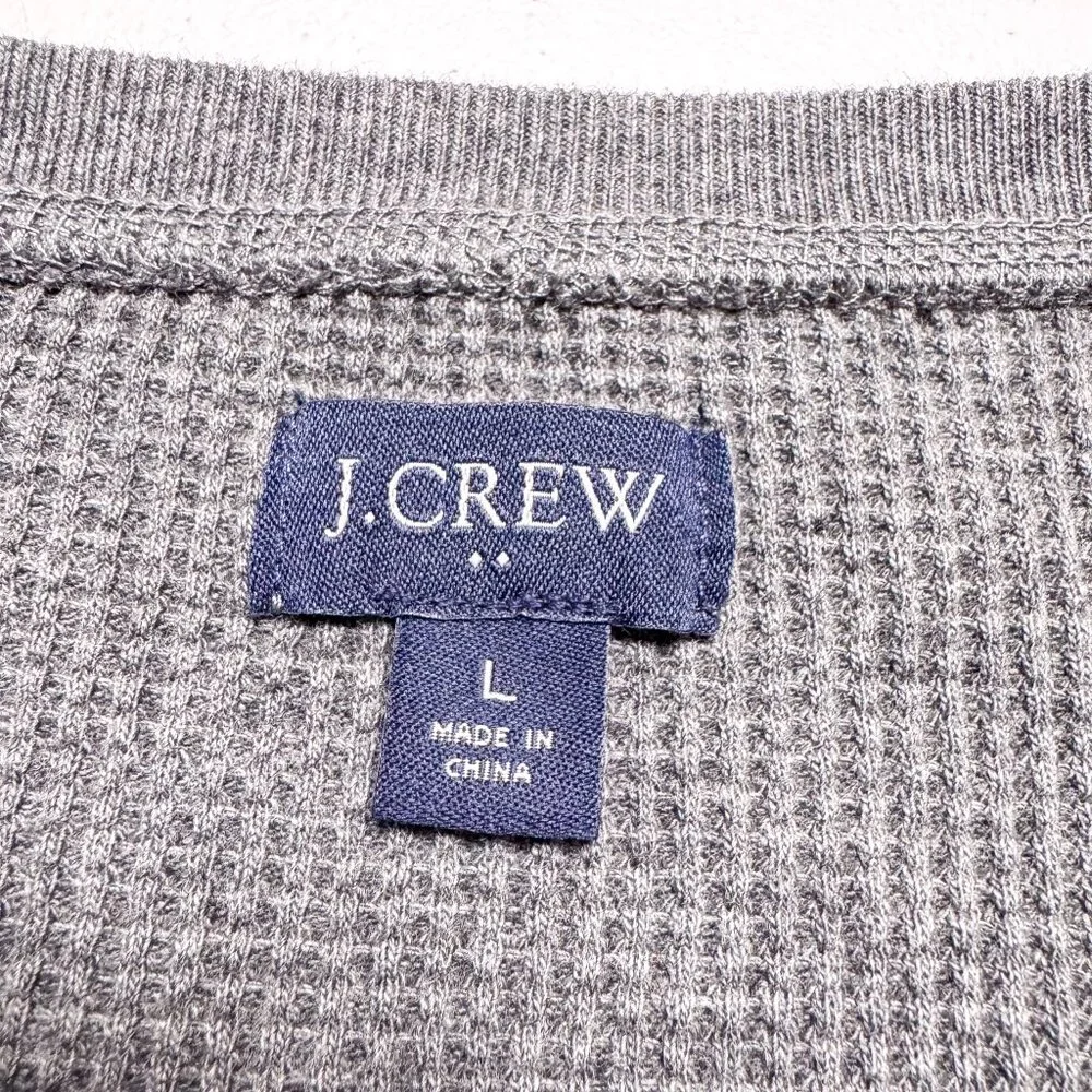 J Crew Shirt Mens Large Gray Henley Outdoor Office Casual Camp Hike‎ Fish Hunt
